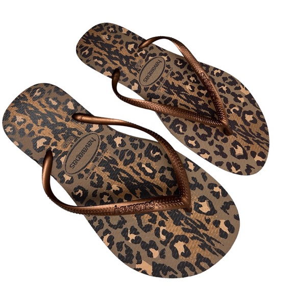 Havaianas Shoes - Havaianas | NWOT Metallic Bronze Leopard Cheetah Flip Flop